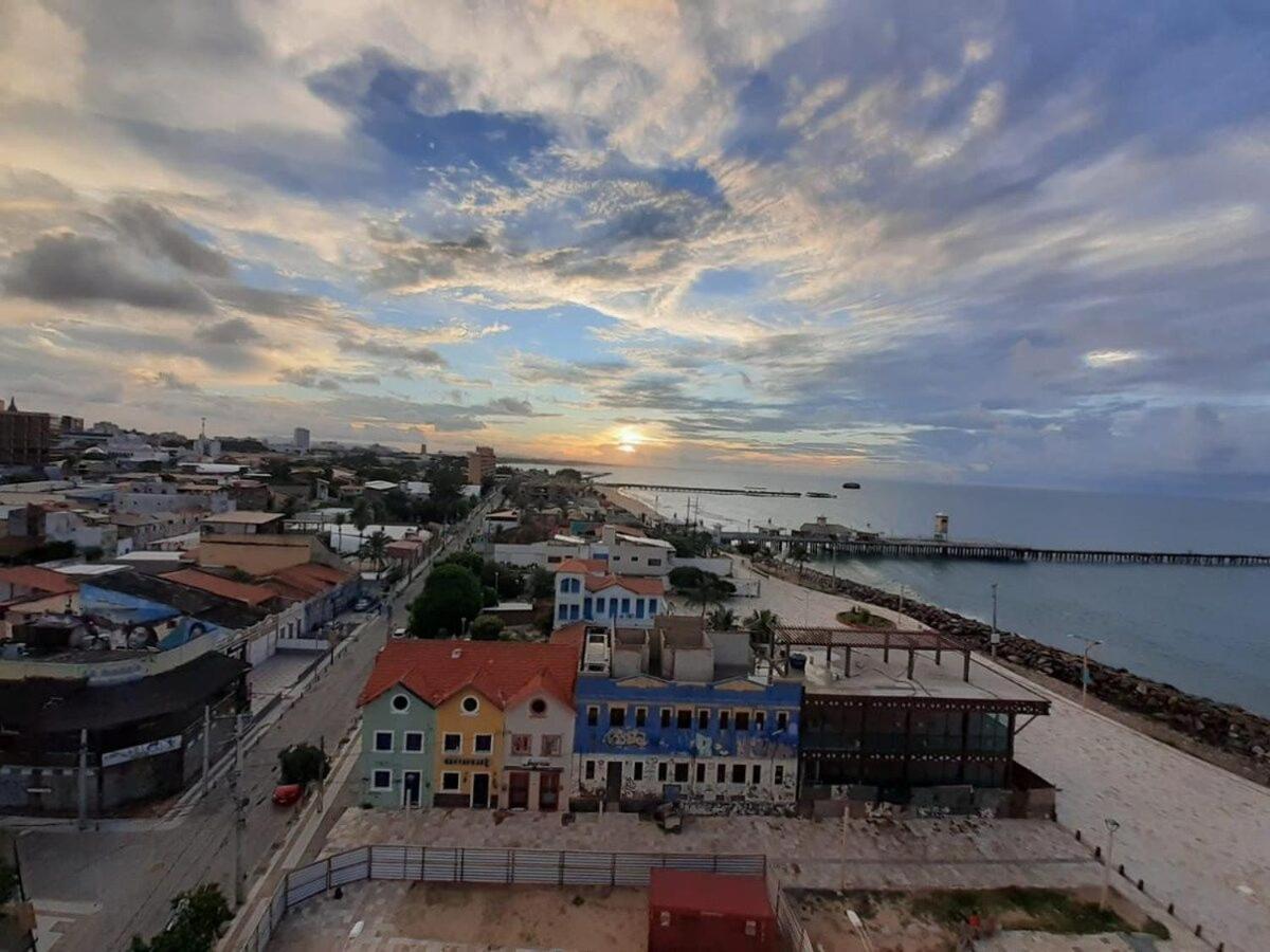 605 Flat Mobiliado Com Vista Lateral Mar Na Praia De Iracema Com Ventilador Форталеза Экстерьер фото